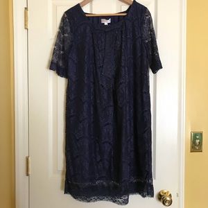 Navy Lace Maternity/Nursing Dress